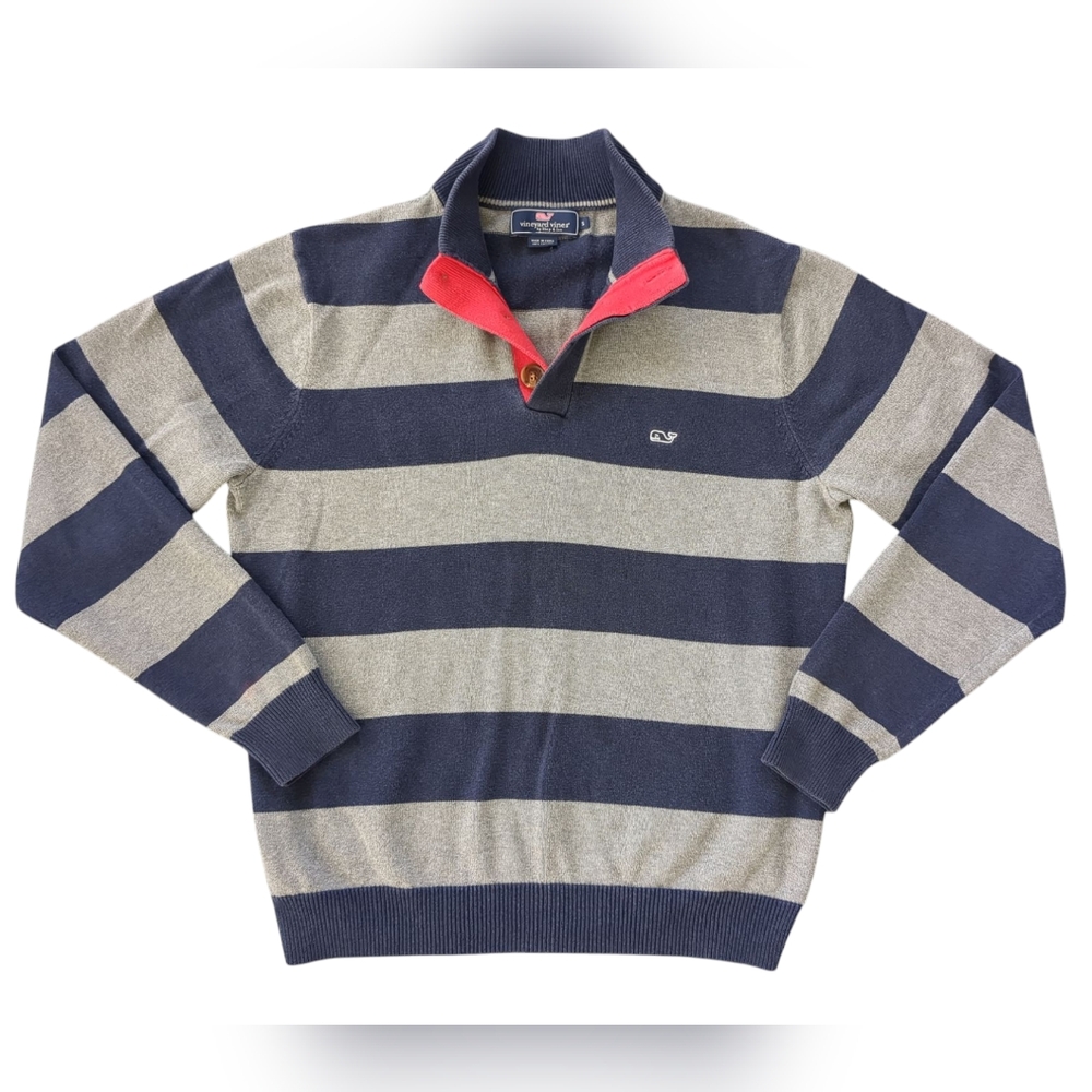 Men's Vineyard Vines Navy & Grey Striped Sweater (Size S)